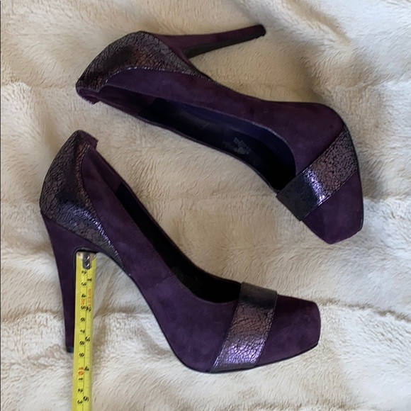 BCBG Purple Suede Platform Pumps - Picture 3 of 9